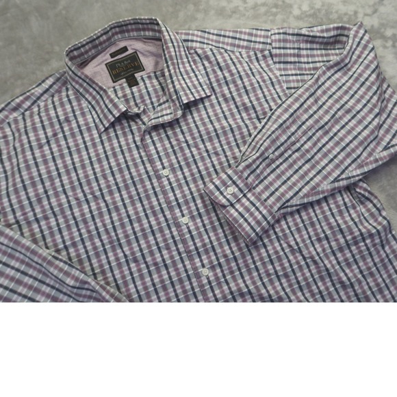 Jos. A. Bank Other - Jos A Bank Reserve XXL Shirt Men's Purple Blue Plaid Egyptian Cotton Traditional